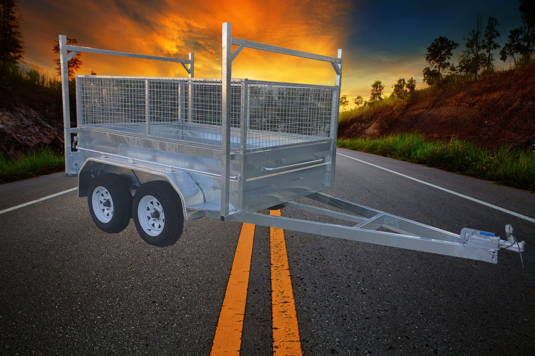 8x4 Single Axle Heavy Duty Cage Trailers - Brisbane & Sunshine Coast 